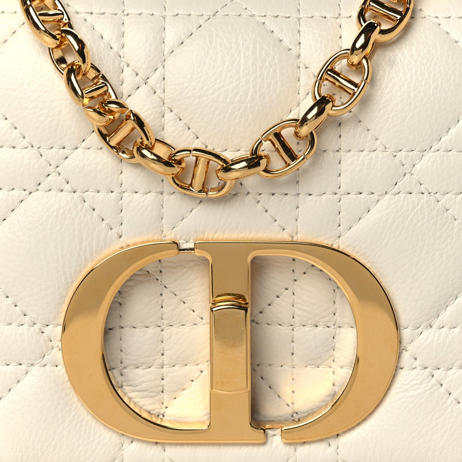Christian Dior Calfskin Cannage Small Caro Bag Ivory 8 of 10