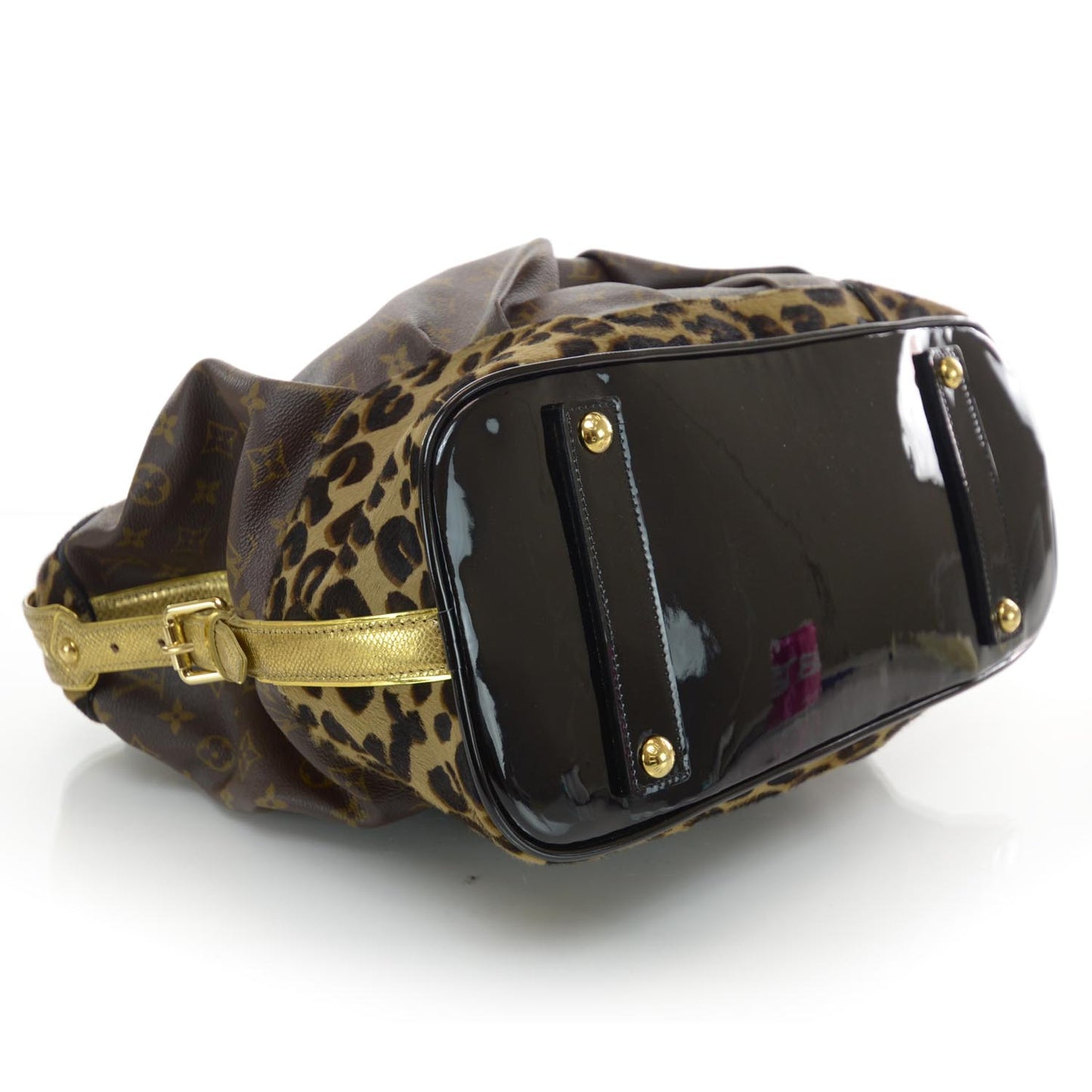 Monogram Leopard Pleated Steamer Bag