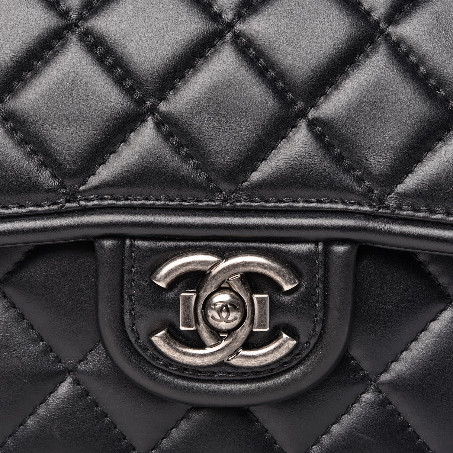 Chanel Calfskin Quilted Large Prestige Top Handle Flap Black 8 of 21