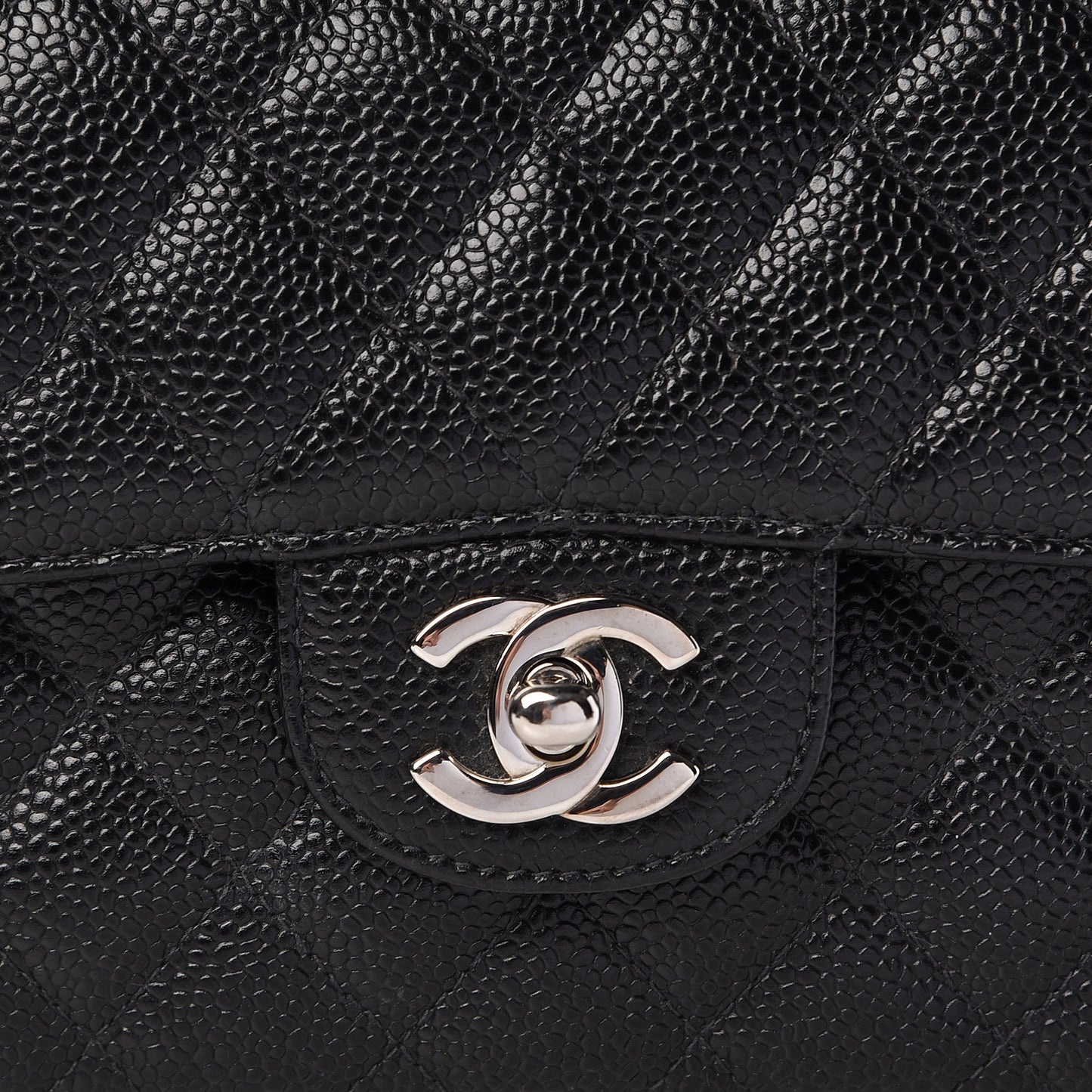 Caviar Quilted Small Double Flap Black