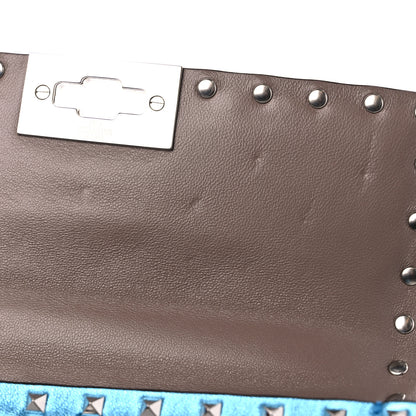Valentino Garavani Metallic Nappa Small Rockstud Spike Shoulder Bag Cerulean 7 of 9