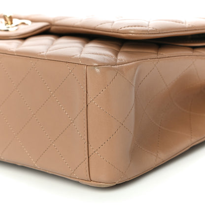 Chanel Lambskin Quilted Maxi Double Flap Beige 9 of 11