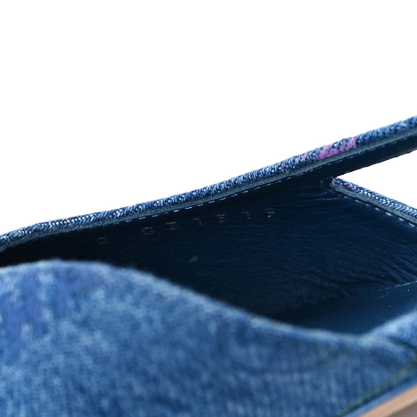 Denim Printed Denim Mood Cap Toe CC Slingback Flats 39 Light Blue Multicolor
