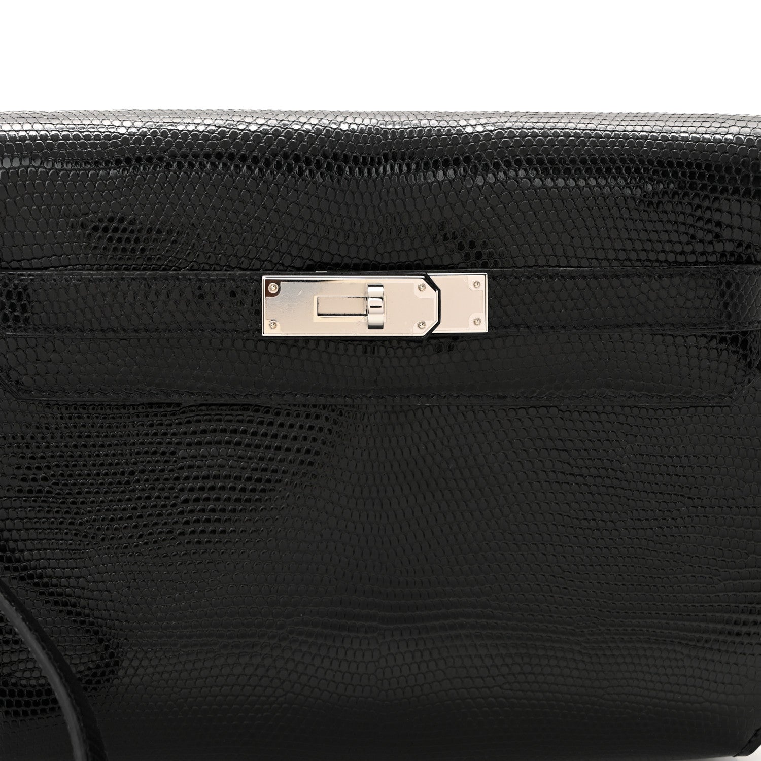 Hermes Lizard Kelly Depeches 25 Pouch Black 1824039 – FASHIONPHILE