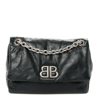 Balenciaga Arena Calfskin Mini Monaco Chain Shoulder Bag Black 1 of 10
