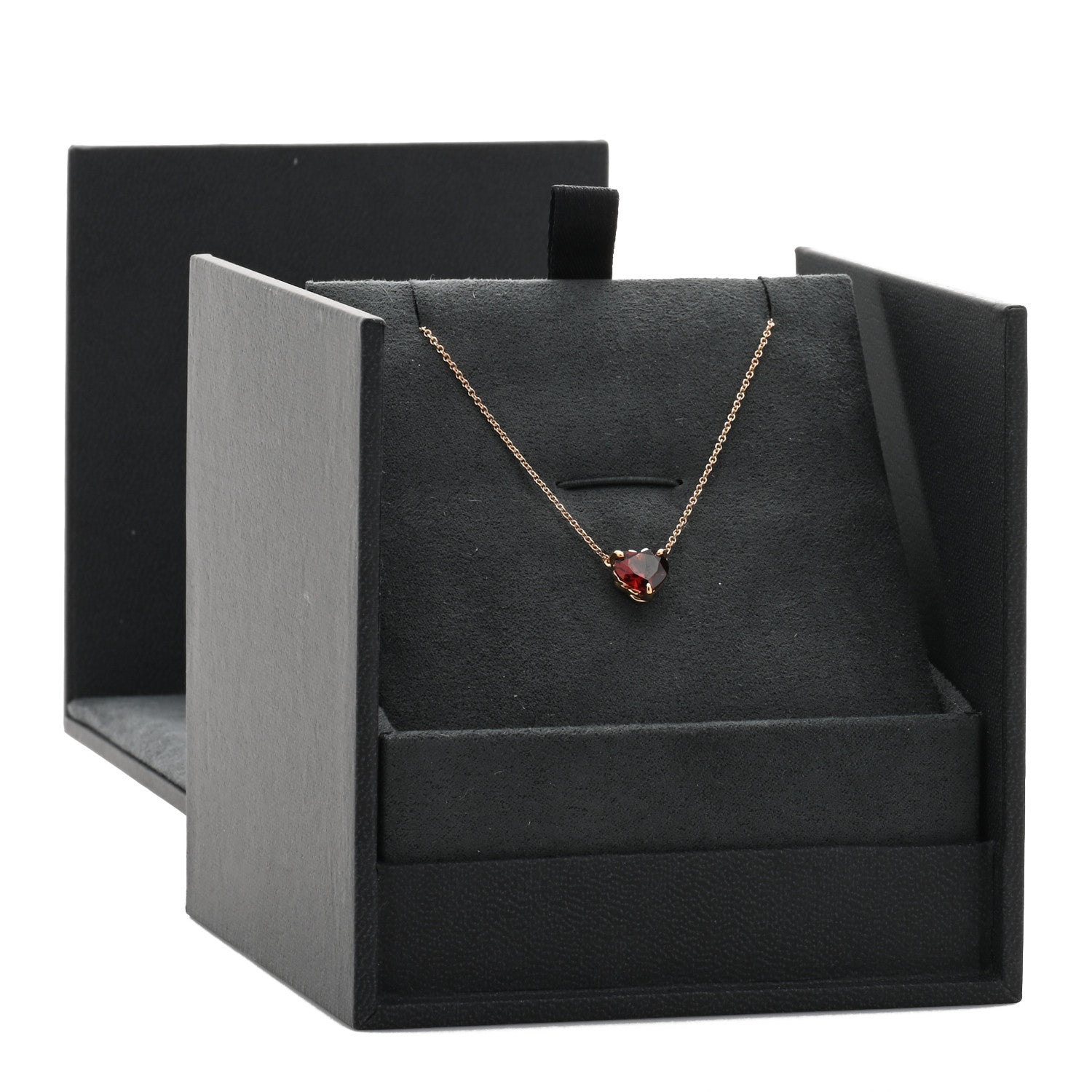 David Yurman 18K Yellow Gold Garnet Heart Pendant Necklace 4 of 4