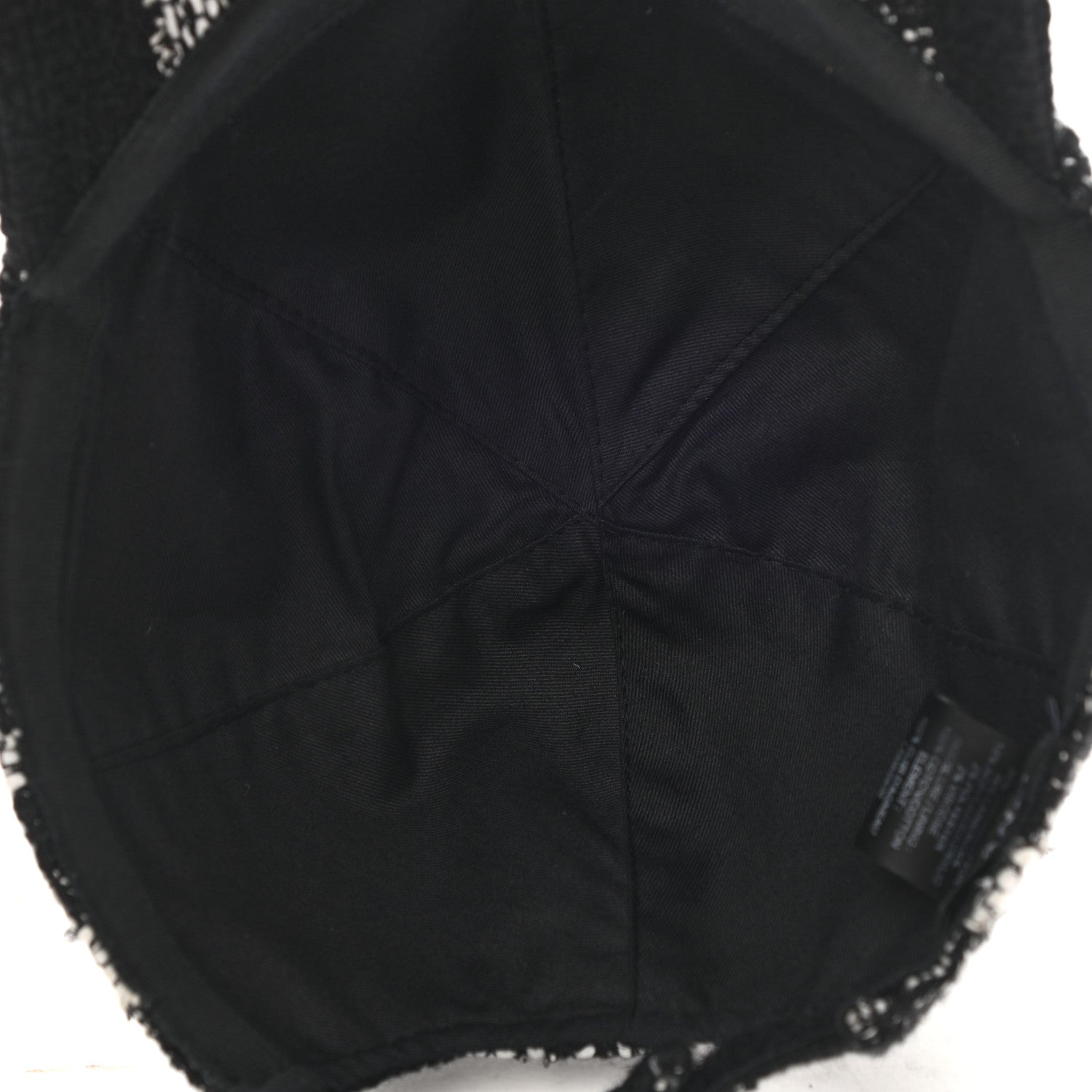 Chanel Tweed Cap Hat L Black White 7 of 8