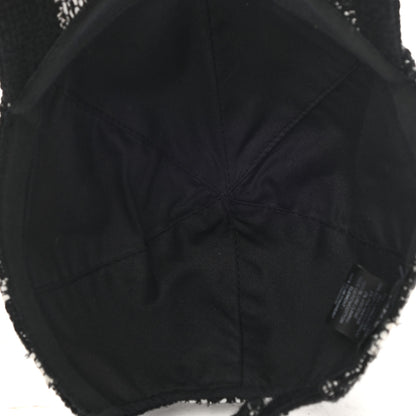 Chanel Tweed Cap Hat L Black White 7 of 8