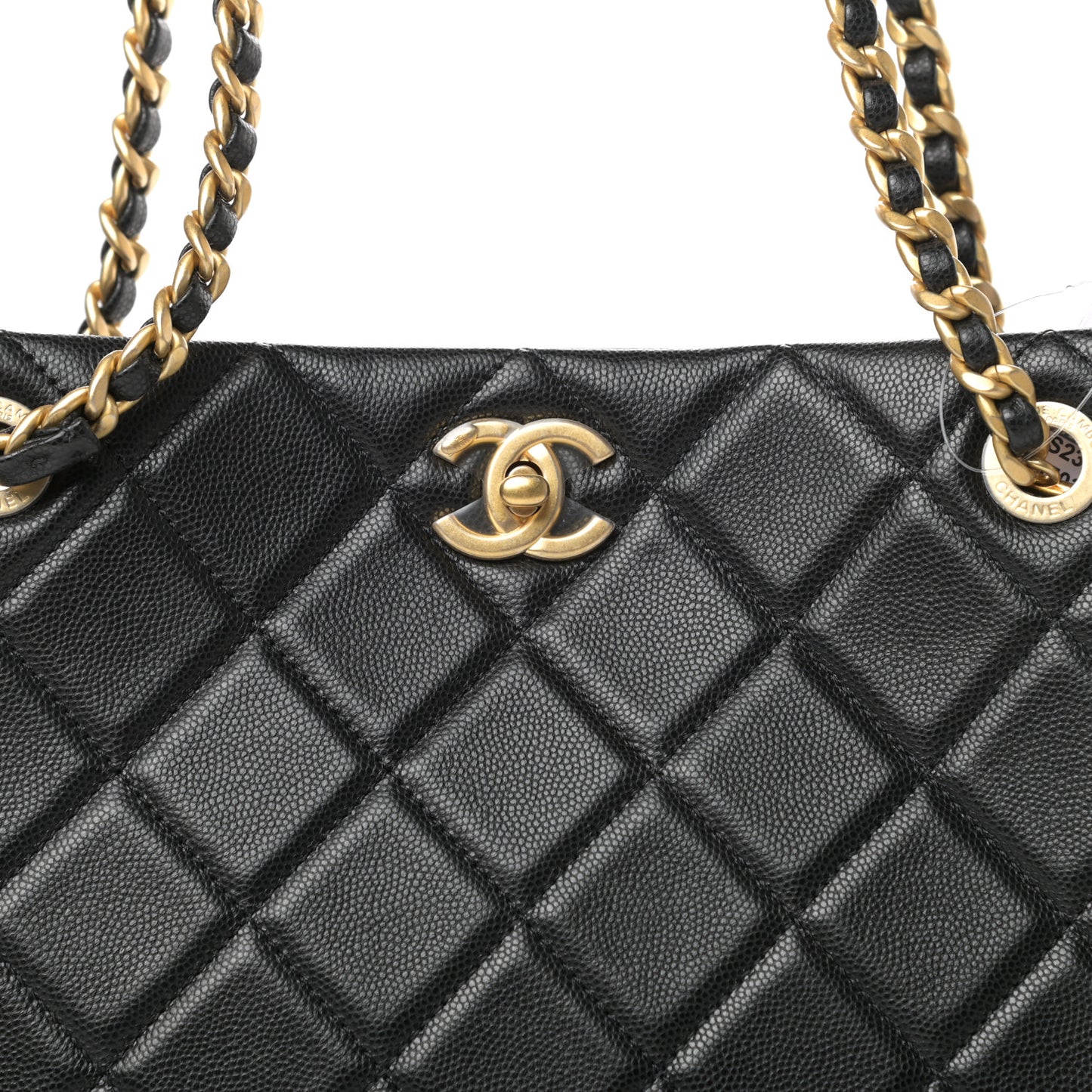 Caviar Quilted Sweet Classic Shopping Tote Black