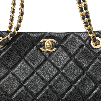 Chanel Caviar Quilted Sweet Classic Shopping Tote Black 10 of 10