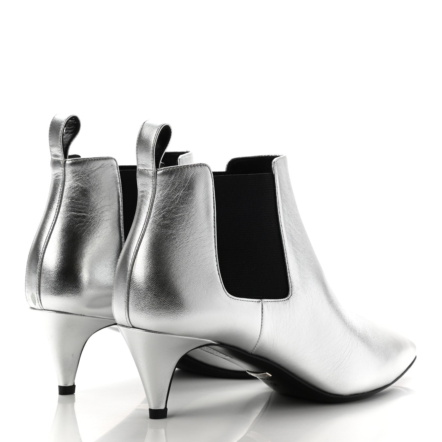Gucci Nappa Zumi Mid Ankle Boots 38 Silver 4 of 14