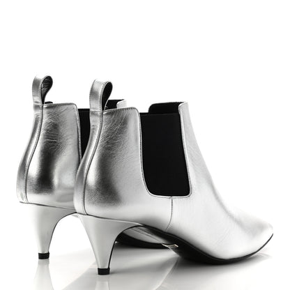 Gucci Nappa Zumi Mid Ankle Boots 38 Silver 4 of 14