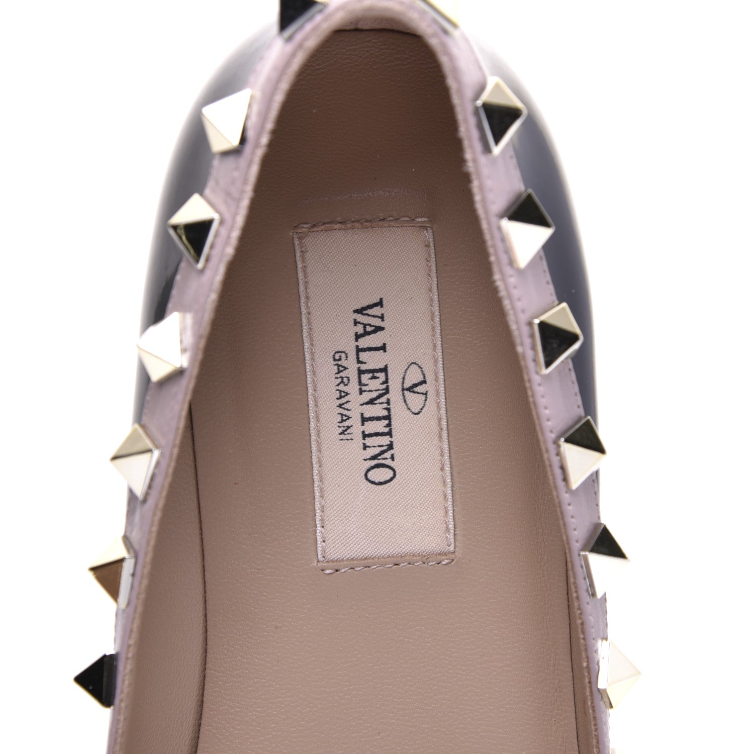 Valentino Garavani Patent Rockstud Ballerina Flats 36 Black Poudre 8 of 10