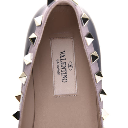 Valentino Garavani Patent Rockstud Ballerina Flats 36 Black Poudre 8 of 10