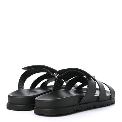 Hermes Calfskin Womens Chypre Sandals 39 Black 4 of 8