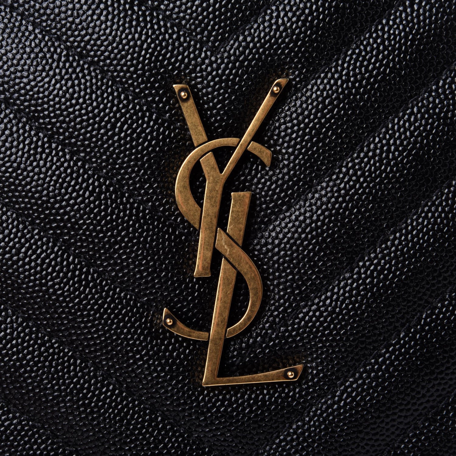 Saint Laurent Grain De Poudre Matelasse Chevron Quilted Round Vinyle Camera Bag Black 4 of 4