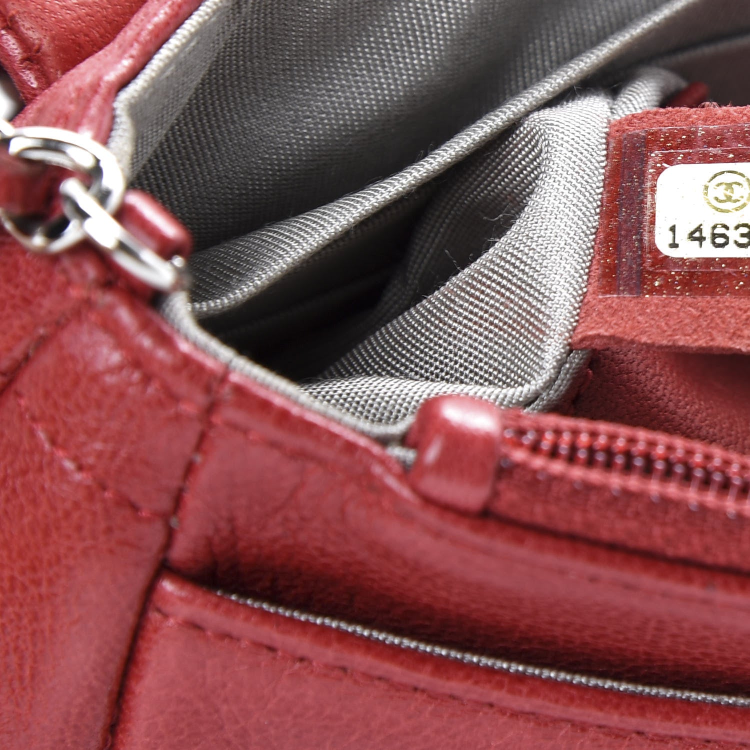 Chanel Lambskin Half Moon Wallet On Chain WOC Red 6 of 9
