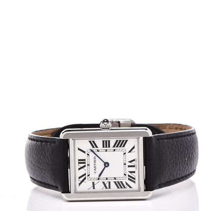 Cartier Stainless Steel Calfskin 27mm Tank Solo Quartz Watch 3 of 8