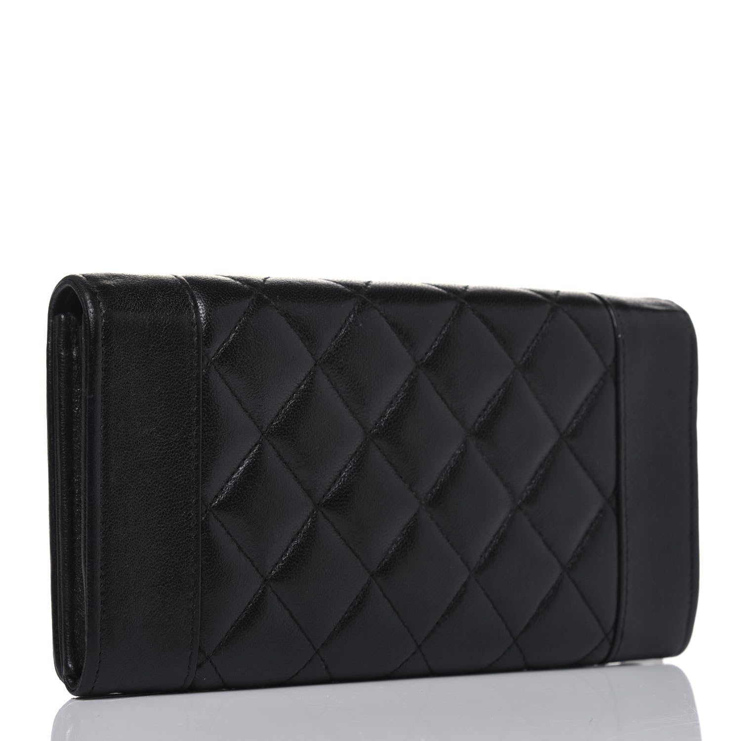 Chanel Sheepskin Quilted Mademoiselle Vintage Flap Wallet Black 3 of 14