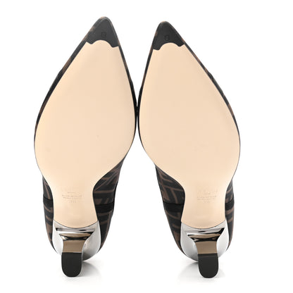 Fendi Mesh Tulle FF Colibri 55mm Ankle Booties 38 Tobacco Moro Black 5 of 7