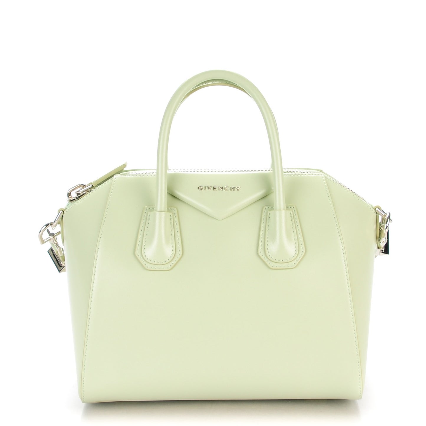 Shiny Lord Calfskin Small Antigona Aqua Green