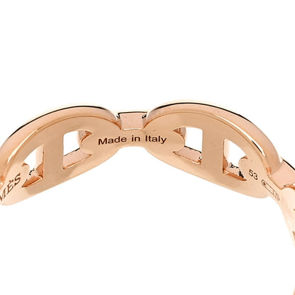 Hermes 18K Rose Gold PM Chaine d'Ancre Enchainee Ring 53 6.5 5 of 9