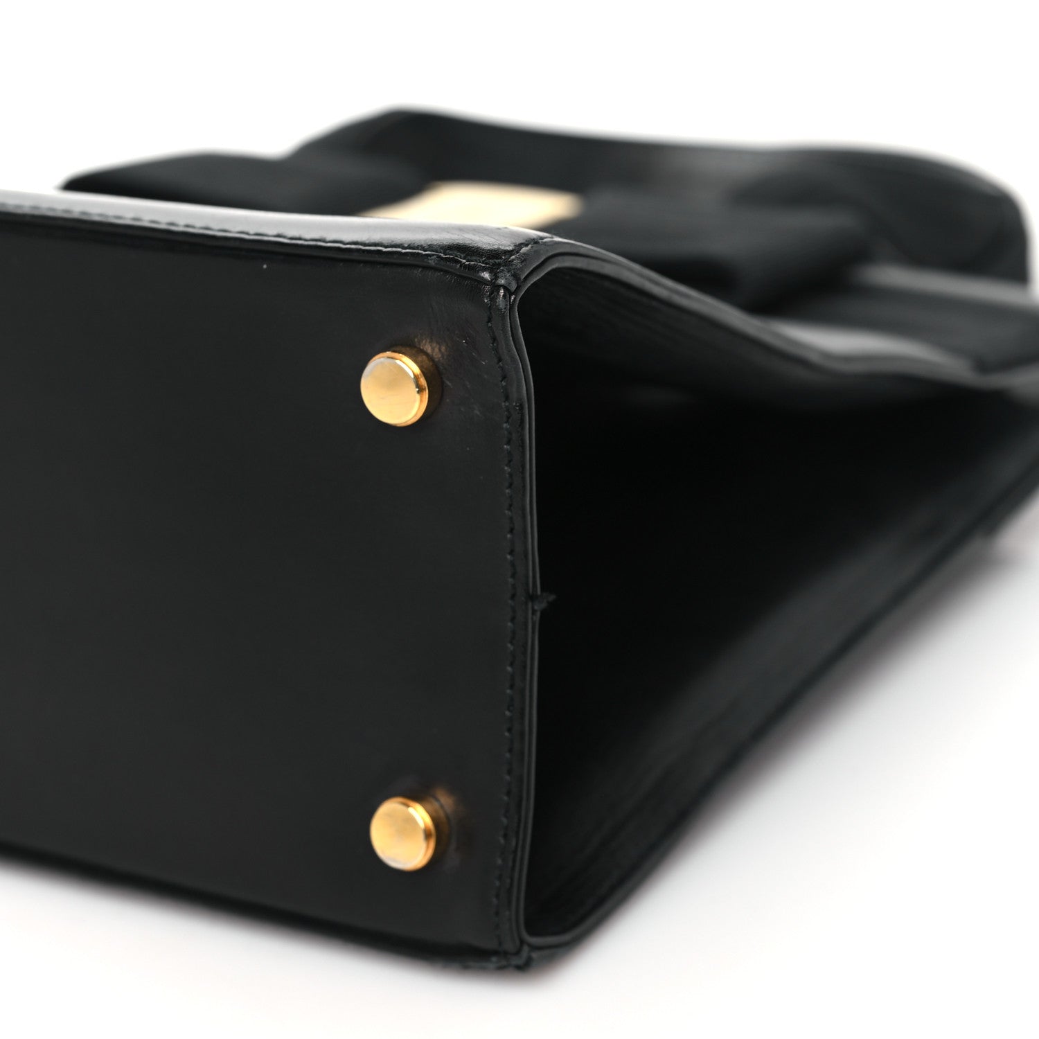 Salvatore Ferragamo Calfskin Vera Bow Top Handle Bag Black 9 of 10