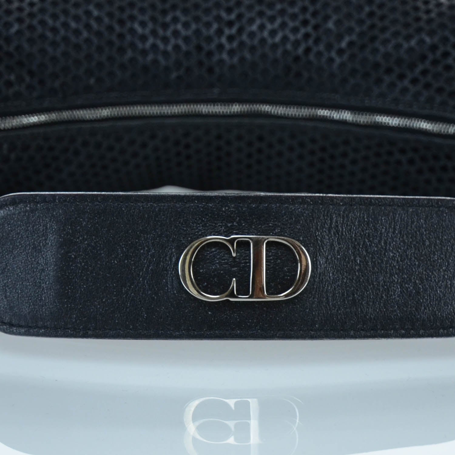 Christian Dior Leather Perforated Hobo Black 7 of 11