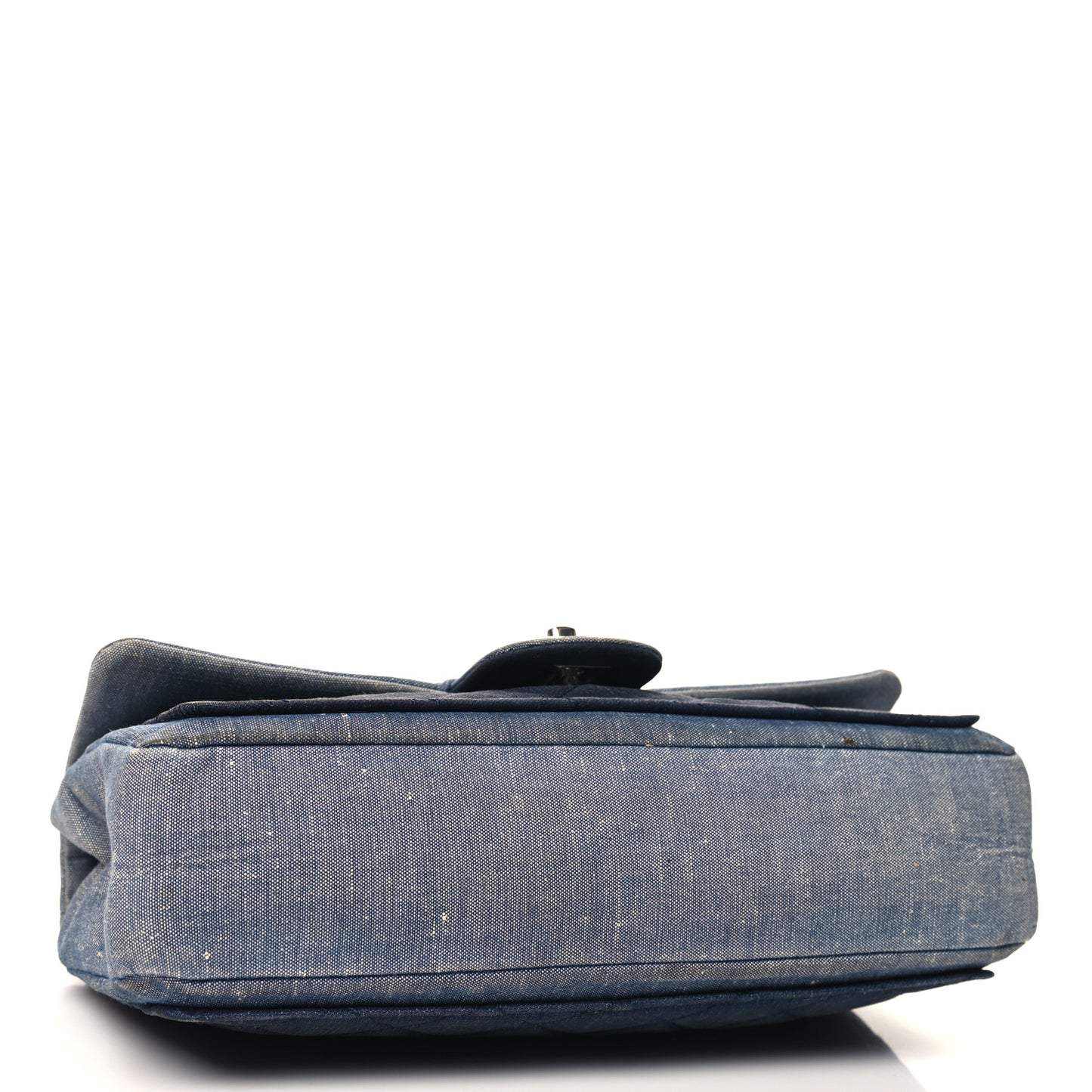 Denim Quilted Medium Graphic Flap Light Blue