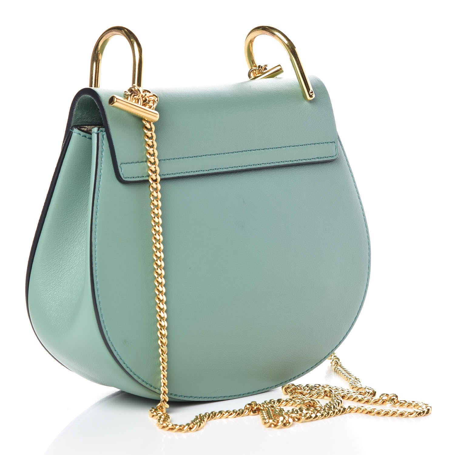 Chloe Suede Smooth Calfskin Mini Drew Shoulder Bag Happy Green 3 of 13