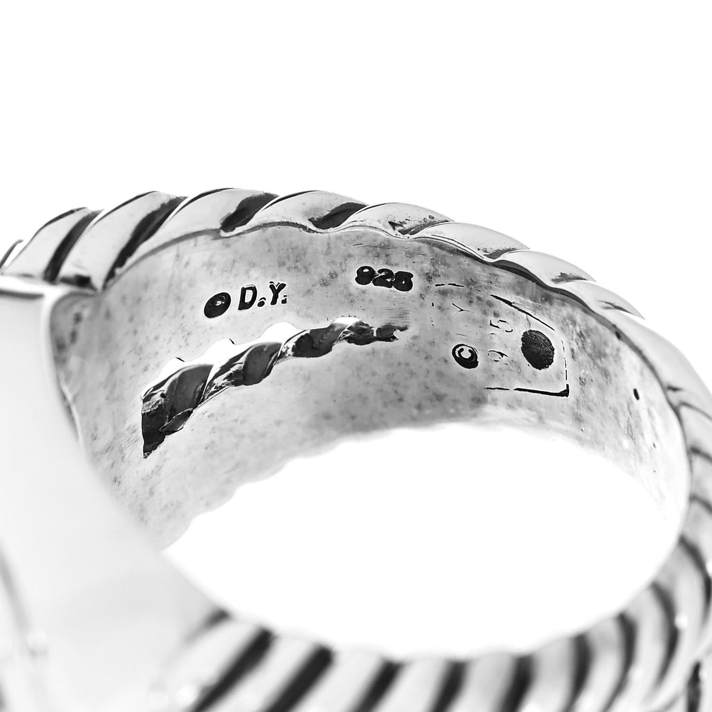Sterling Silver Diamond Smoky Quartz 14mm Albion Ring 51 5.75