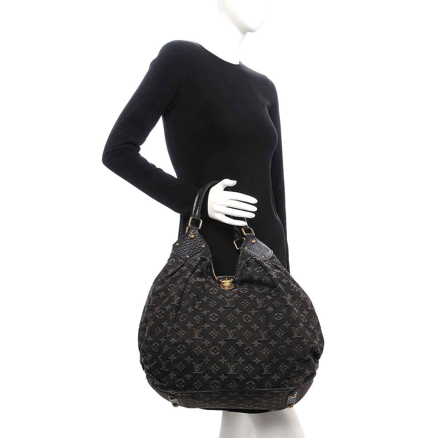 Louis Vuitton Denim Mahina XL Black 2 of 15