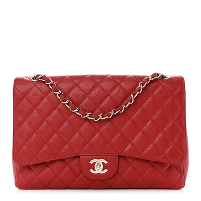 Chanel Caviar Quilted Maxi Single Flap Red 1 of 10