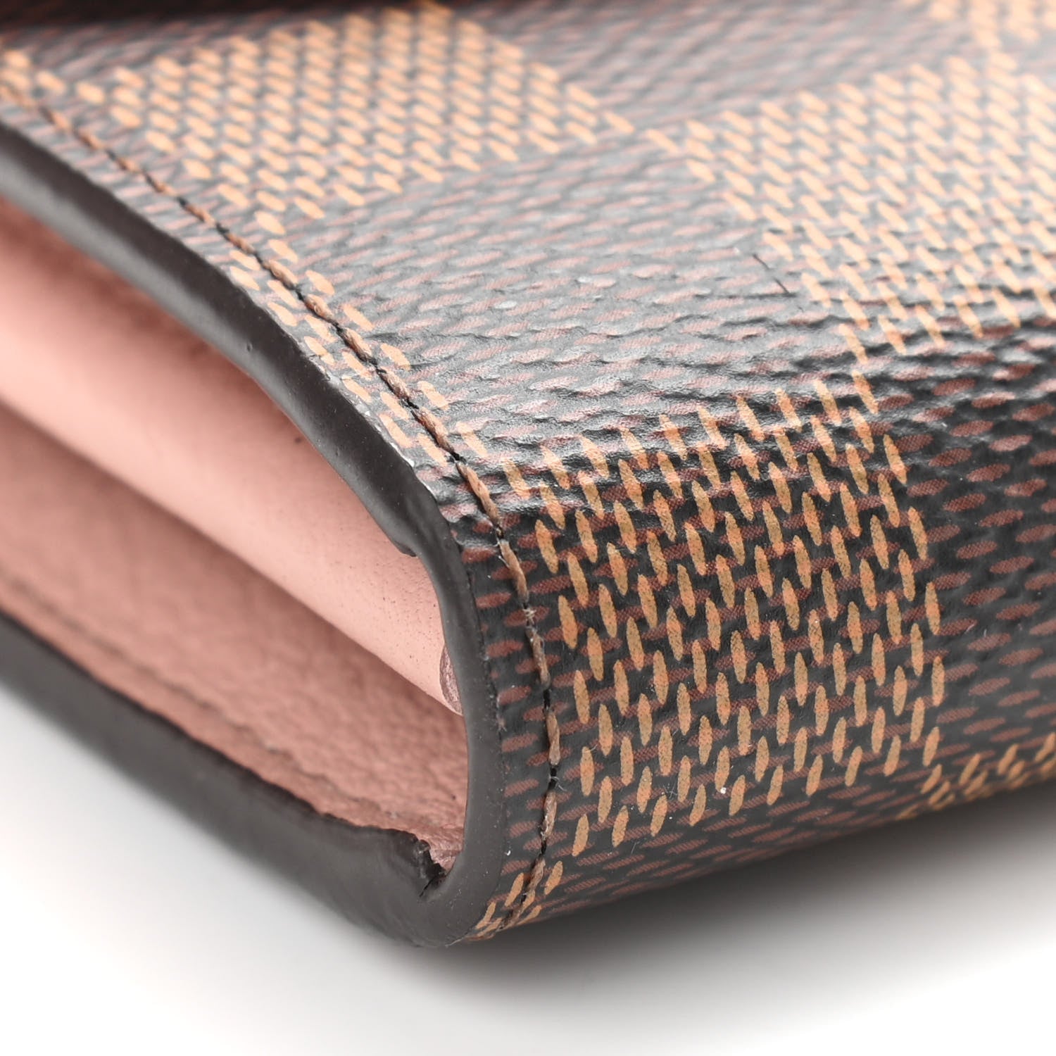 Louis Vuitton Damier Ebene Croisette Chain Wallet Rose Ballerine 9 of 12