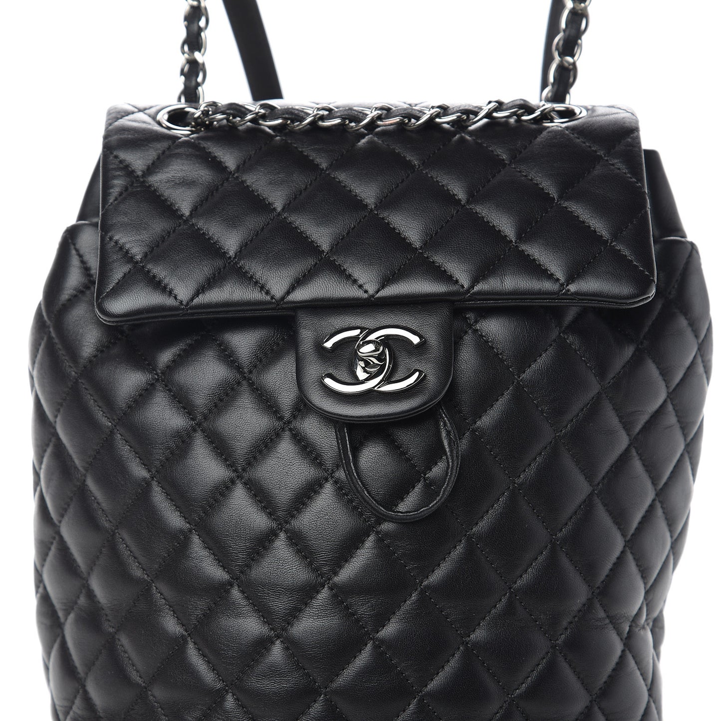 Lambskin Quilted Small Urban Spirit Backpack Black
