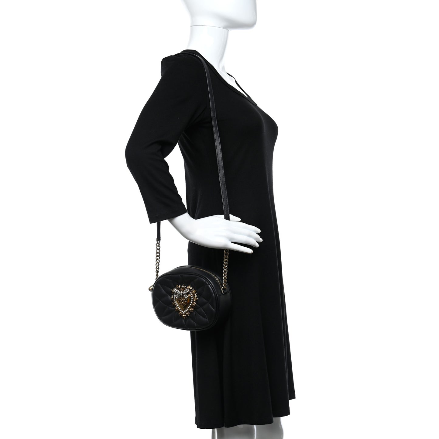 Smooth Calfskin Mini Devotion Camera Bag Black