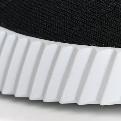 Hermes Technical Canvas Calfskin Fun Sneakers 36 Black White 10 of 11