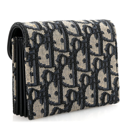 Christian Dior Oblique Saddle 5-Gusset Card Holder Blue 3 of 8