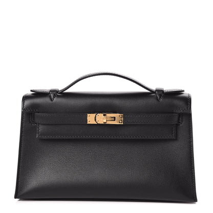 Hermes Swift Kelly Pochette Clutch Black 1 of 31