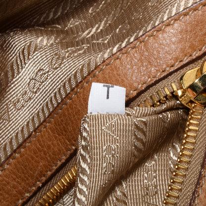 Prada Cervo Patchwork Fringe Dome Satchel Naturale 9 of 11