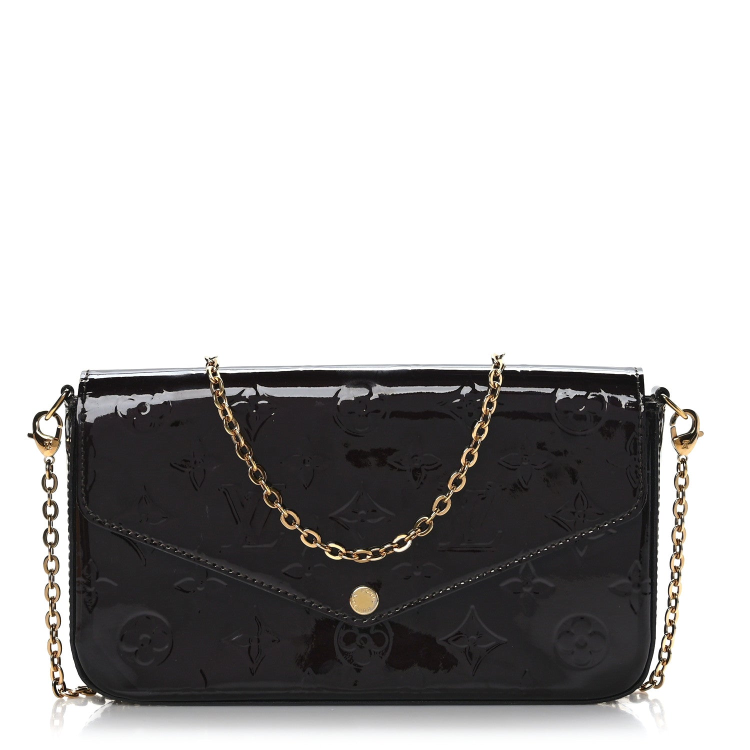 Louis Vuitton Vernis Pochette Felicie Chain Wallet Amarante 1 of 10