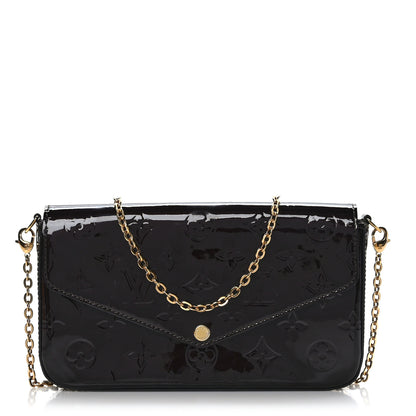 Louis Vuitton Vernis Pochette Felicie Chain Wallet Amarante 1 of 10
