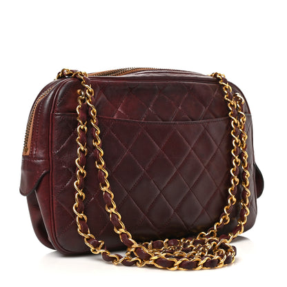 Chanel Lambskin Quilted Camera Case Burgundy 3 of 10