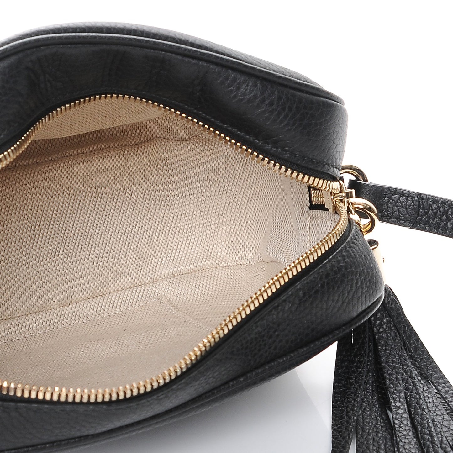 Pebbled Calfskin Small Soho Disco Bag Black