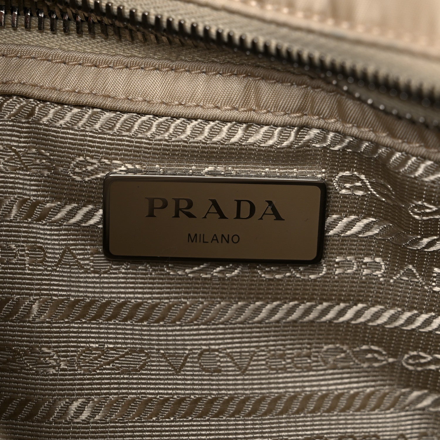 Prada Re-Nylon Nappa Triangle Quilted Padded Double Handled Zip Pocket Tote Deserto 6 of 9