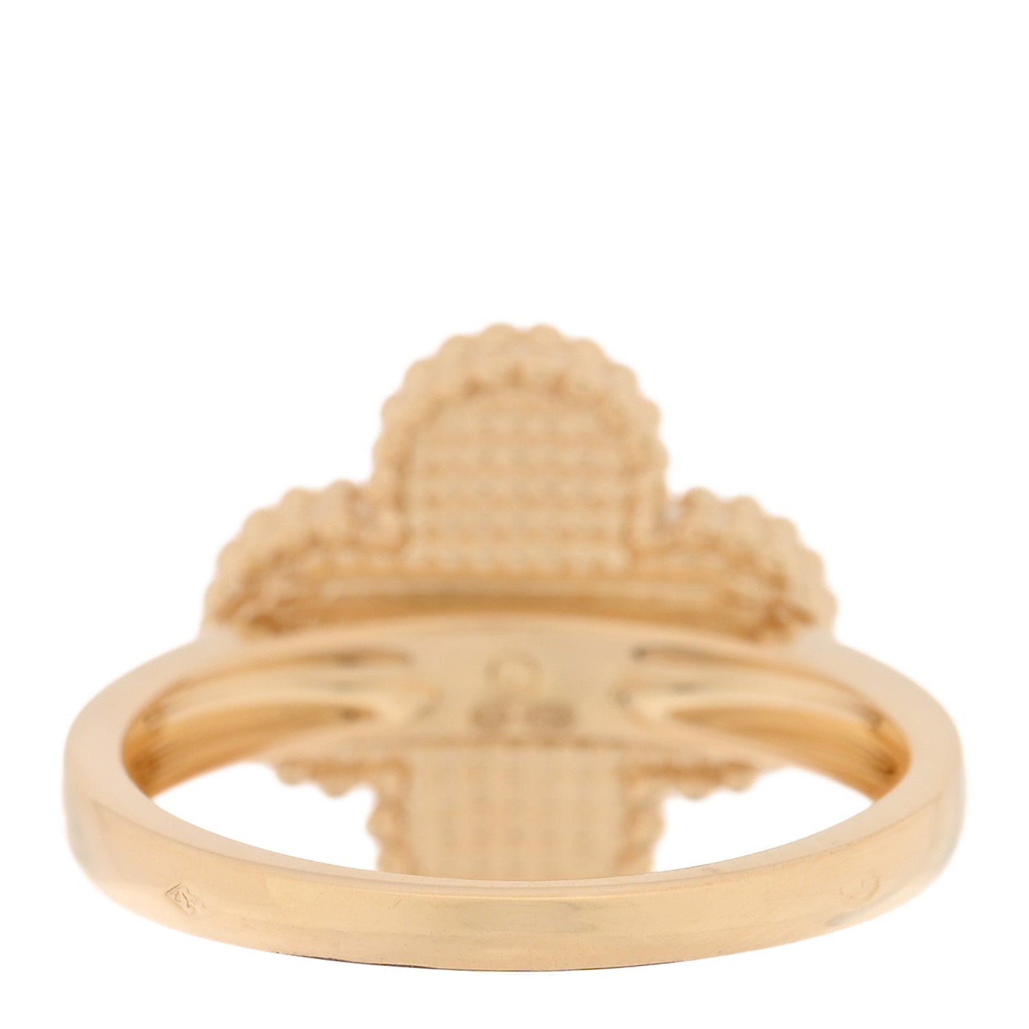 Van Cleef & Arpels 18K Yellow Gold Diamond Carnelian Vintage Alhambra Ring 54 6.75 3 of 5