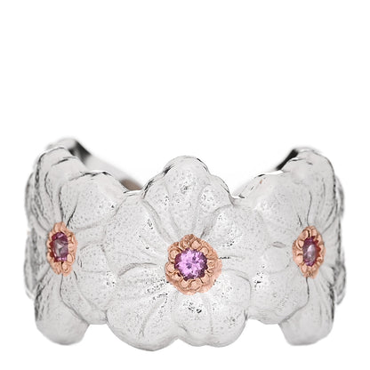 Buccellati Sterling Silver Gold Vermeil Pink Sapphire Blossoms Daisy Ring 52 6 1 of 5