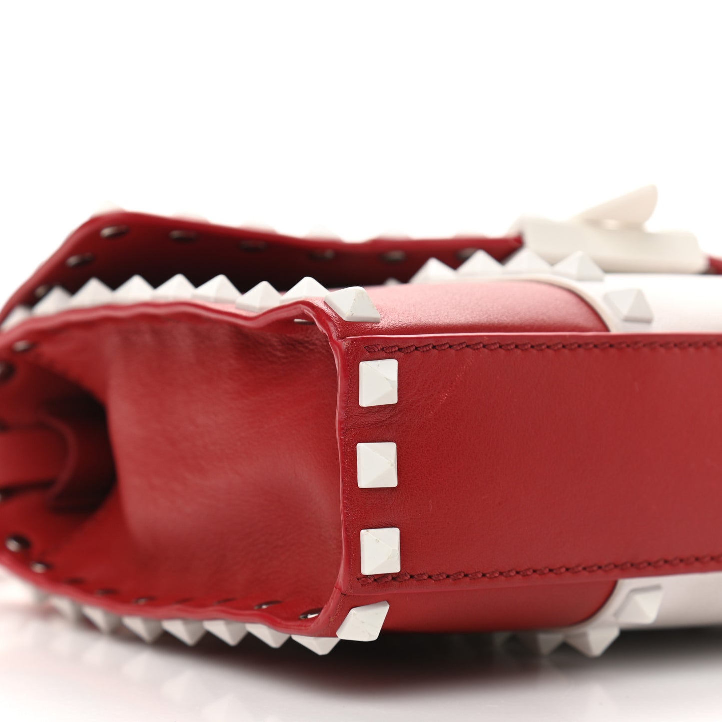 Vitello Colorblock Medium Free Rockstud Flip Lock Crossbody Bag Rosso Valentino Optic White