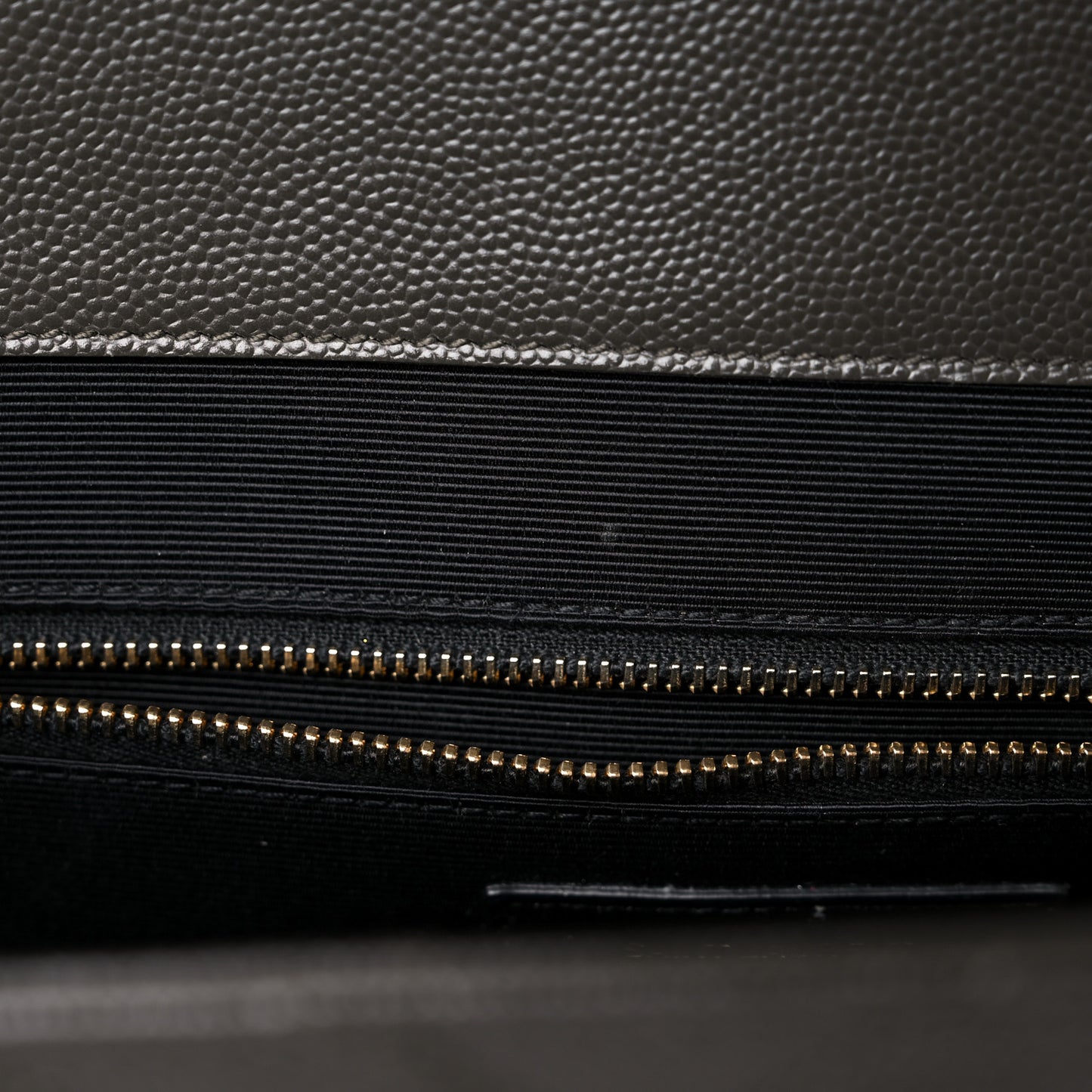 Grain De Poudre Matelasse Chevron Large Monogram Satchel Bronze