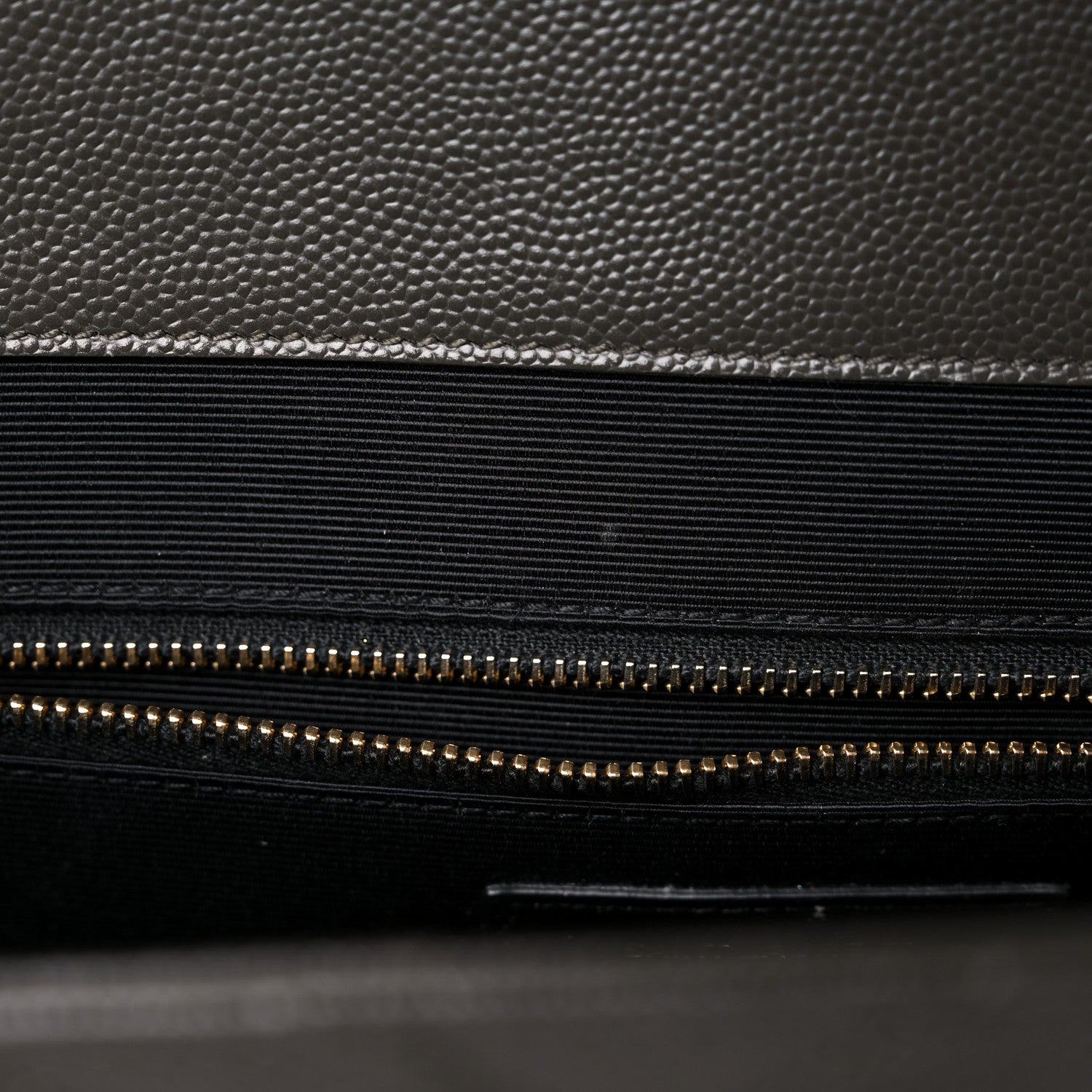 Saint Laurent Grain De Poudre Matelasse Chevron Large Monogram Satchel Bronze 12 of 16